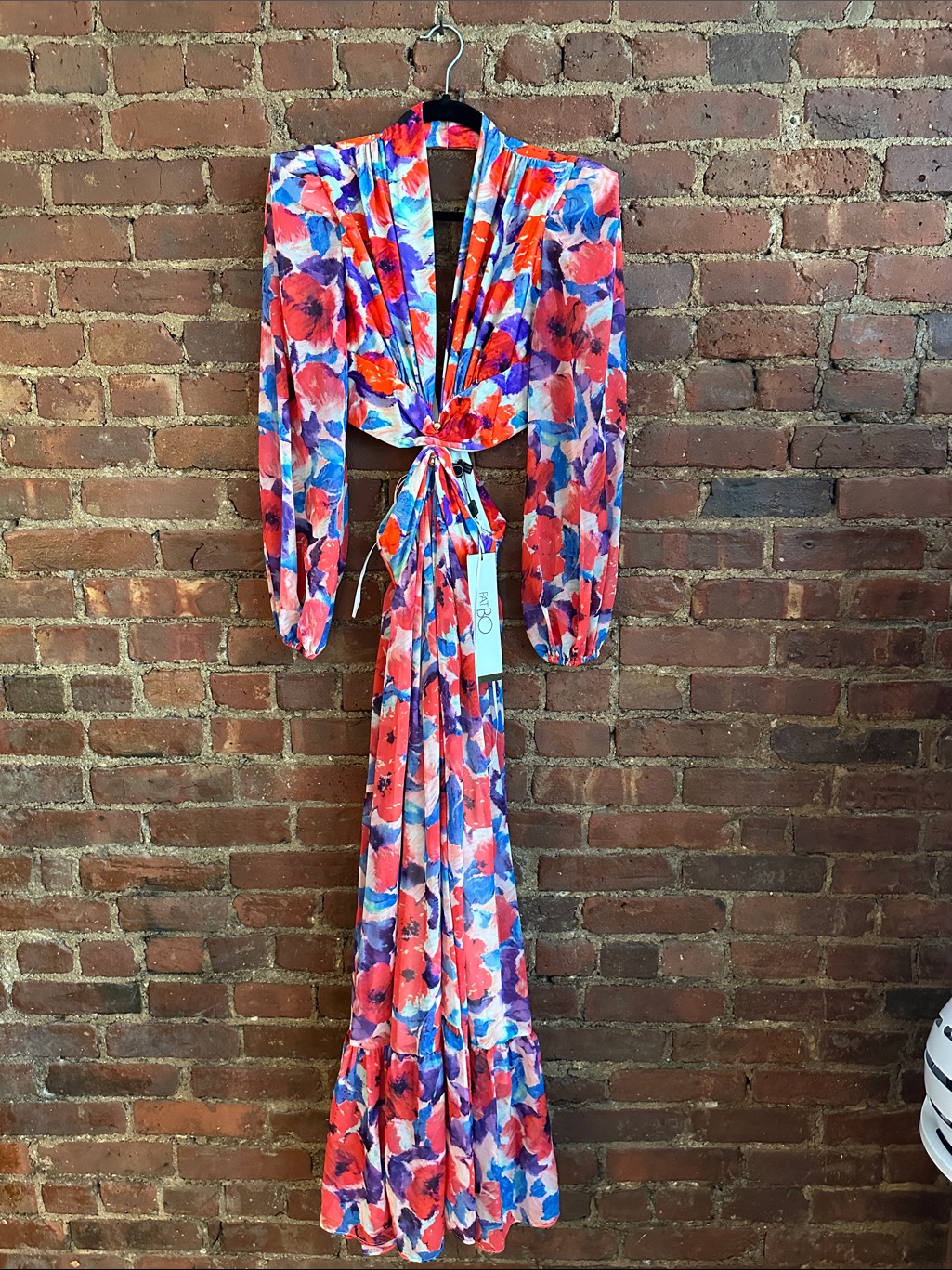 Patbo Red Blue Pink Floral Maxi Dress